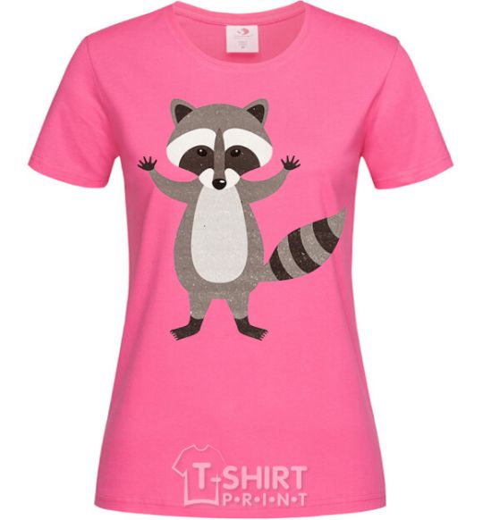 Women's T-shirt Sweet racoon hug heliconia фото