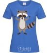 Women's T-shirt Sweet racoon hug royal-blue фото