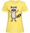 Women's T-shirt Sweet racoon hug cornsilk фото