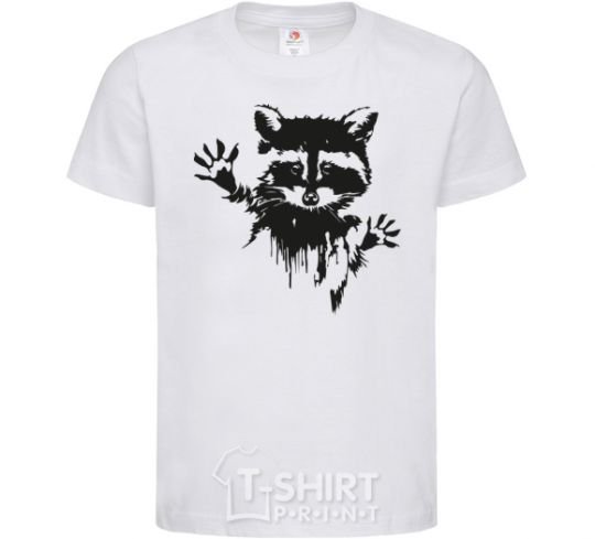 Kids T-shirt Raccoon paws White фото