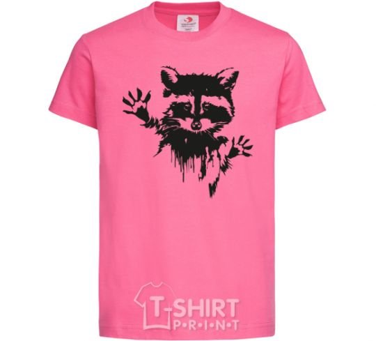 Kids T-shirt Raccoon paws heliconia фото