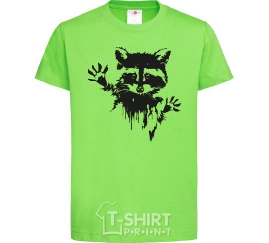 Kids T-shirt Raccoon paws orchid-green фото