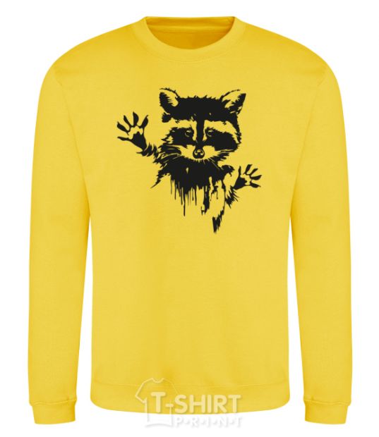 Sweatshirt Raccoon paws yellow фото