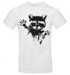 Men's T-Shirt Raccoon paws White фото