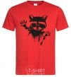 Men's T-Shirt Raccoon paws red фото