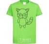 Kids T-shirt Racoon black orchid-green фото