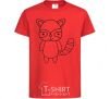 Kids T-shirt Racoon black red фото