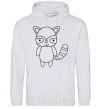 Men`s hoodie Racoon black sport-grey фото