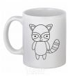 Ceramic mug Racoon black White фото