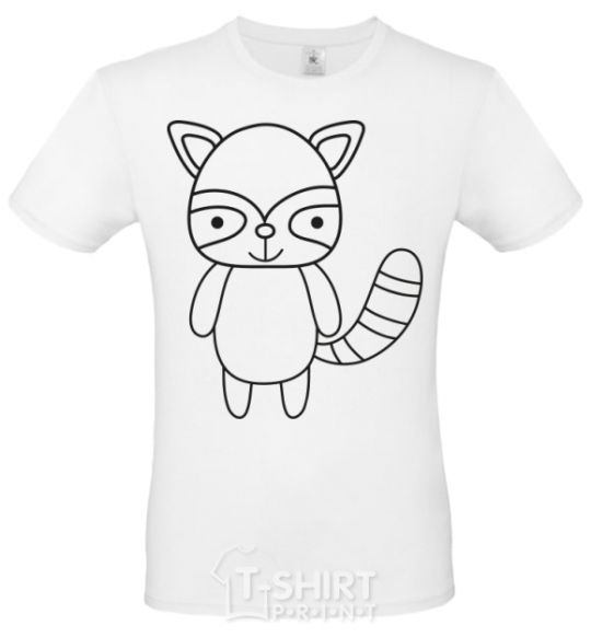 Men's T-Shirt Racoon black White фото