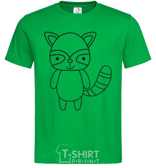 Men's T-Shirt Racoon black kelly-green фото