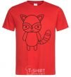 Men's T-Shirt Racoon black red фото