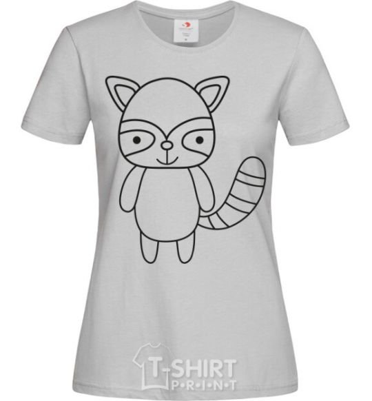 Women's T-shirt Racoon black grey фото