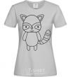 Women's T-shirt Racoon black grey фото