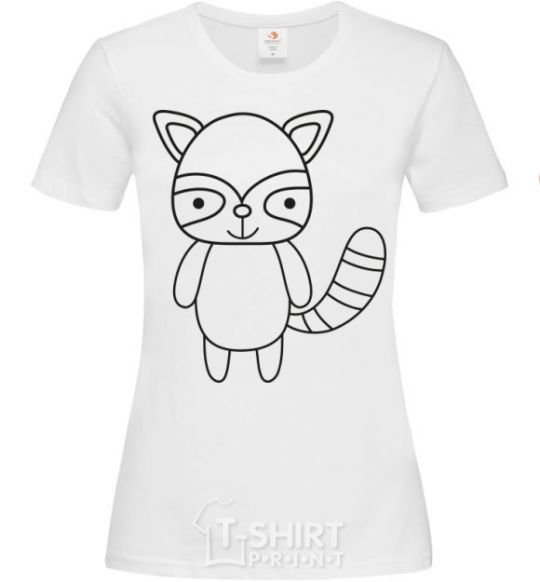 Women's T-shirt Racoon black White фото