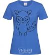 Women's T-shirt Racoon black royal-blue фото