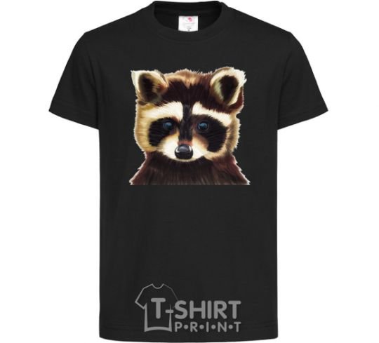 Kids T-shirt Brown raccoon black фото