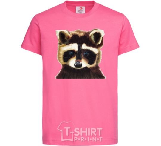 Kids T-shirt Brown raccoon heliconia фото