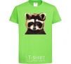 Kids T-shirt Brown raccoon orchid-green фото