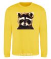Sweatshirt Brown raccoon yellow фото