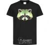 Kids T-shirt Raccoon green black фото