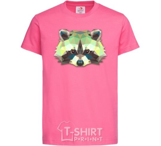 Kids T-shirt Raccoon green heliconia фото