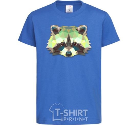 Kids T-shirt Raccoon green royal-blue фото