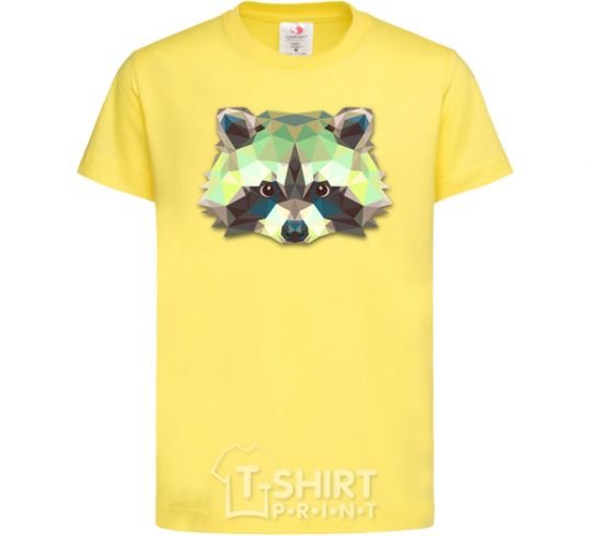 Kids T-shirt Raccoon green cornsilk фото