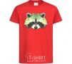 Kids T-shirt Raccoon green red фото