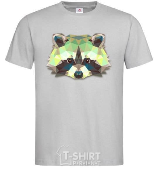 Men's T-Shirt Raccoon green grey фото