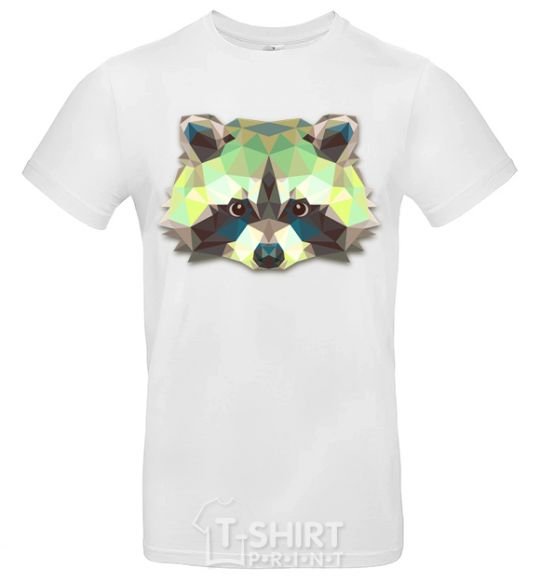 Men's T-Shirt Raccoon green White фото