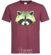 Men's T-Shirt Raccoon green burgundy фото