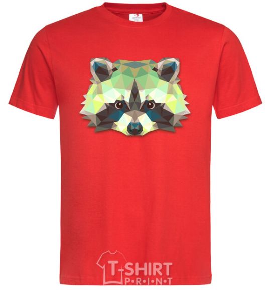 Men's T-Shirt Raccoon green red фото