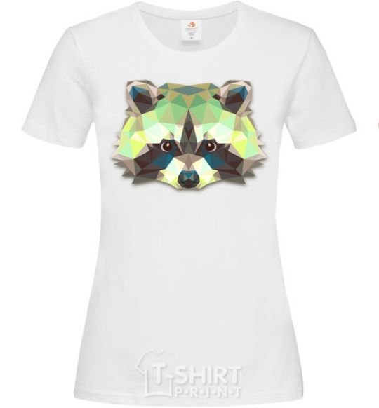 Women's T-shirt Raccoon green White фото