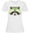 Women's T-shirt Raccoon green White фото