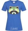 Women's T-shirt Raccoon green royal-blue фото