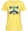 Women's T-shirt Raccoon green cornsilk фото