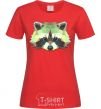 Women's T-shirt Raccoon green red фото