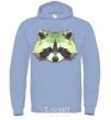 Men`s hoodie Raccoon green sky-blue фото