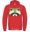 Men`s hoodie Raccoon green bright-red фото