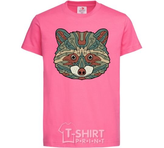 Kids T-shirt Racoon face heliconia фото