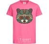 Kids T-shirt Racoon face heliconia фото