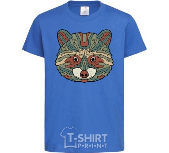 Kids T-shirt Racoon face royal-blue фото