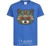 Kids T-shirt Racoon face royal-blue фото