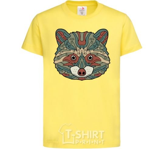 Kids T-shirt Racoon face cornsilk фото