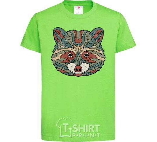 Kids T-shirt Racoon face orchid-green фото