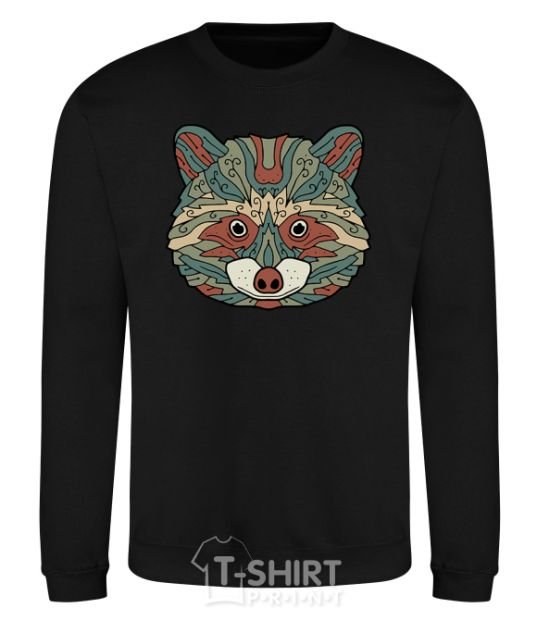 Sweatshirt Racoon face black фото