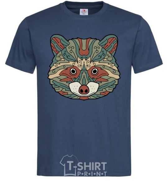 Men's T-Shirt Racoon face navy-blue фото