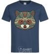 Men's T-Shirt Racoon face navy-blue фото