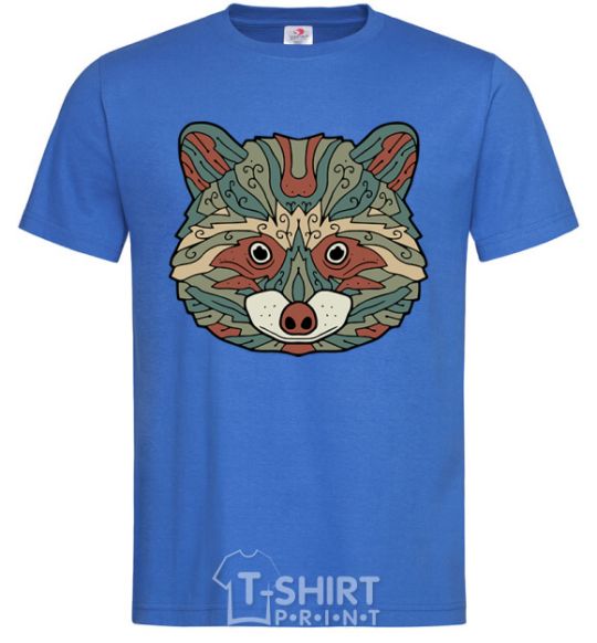 Men's T-Shirt Racoon face royal-blue фото